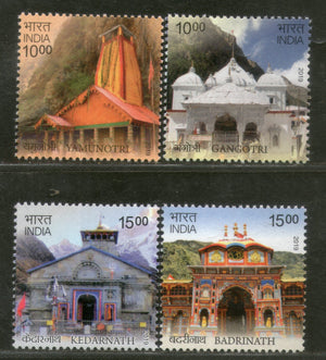 India 2019 Char Dham Temples Uttarakhand Hindu Mythology Architecture 4v MNH