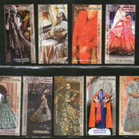 India 2020 Indian Fashion Series 4 Designer’s Creation Costumes Culture Textile 9v MNH