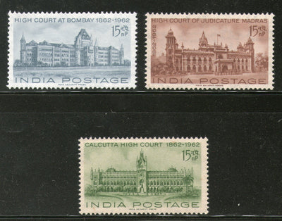India 1962 Centenary of High Courts Architecture Phila-372-74 MNH