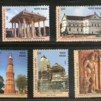 India 2020 UNESCO World Heritage Site III Cultural Architecture 5v MNH