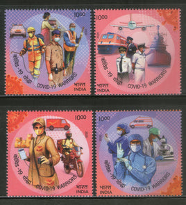 India 2020 COVID-19 Warriors Police Postman Health 4v Set MNH
