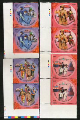 India 2020 COVID-19 Warriors Police Postman Health 4v Traffic Light Pair MNH