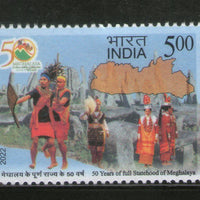 India 2022 50 Years of Full Statehood Meghalaya Costume 1v MNH