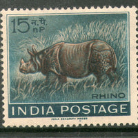 India 1962 Wildlife Week Indian Rhinoceros Animal Phila-376 MNH