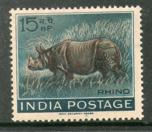 India 1962 Wildlife Week Indian Rhinoceros Animal Phila-376 MNH