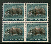 India 1962 Wildlife – Rhinoceros Animal Fauna Phila-376 BLK/4  MNH