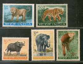 India 1963 Wildlife Preservation Tiger Elephant Lion Panda Animals Phila 392a MNH