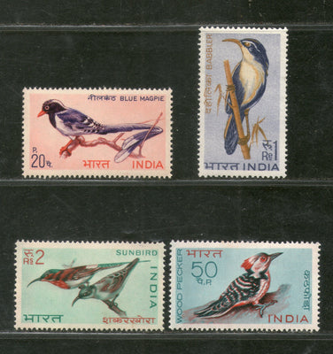 India 1968 Indian Birds Woodpecker Magpie 4v Phila 479a MNH