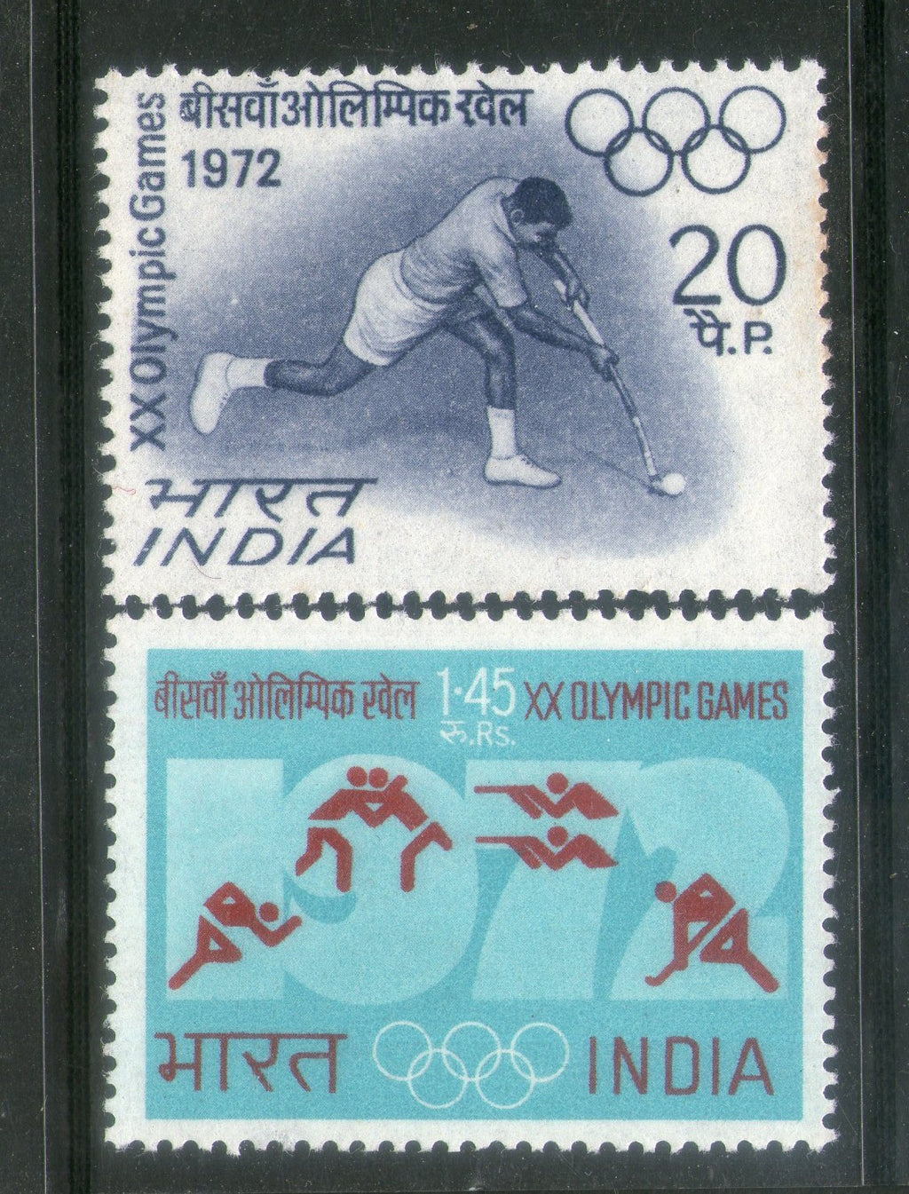 India 1972 Munich XX Olympic Games Sport 2v Phila-551a MNH