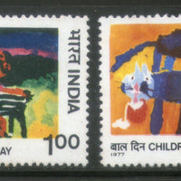 India 1977 National Children's Day Paintings Phila-741-42 MNH