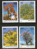 India 1981 Indian Flowering Trees Phila-864a 4v MNH