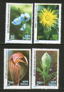 India 1982 Himalaya Flowers Tree Plant Phila-890-93 4v MNH