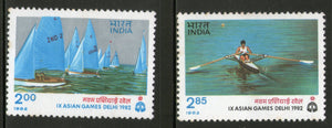 India 1982 Asian Games Yachting Rowing Sport Phila-912-13 MNH