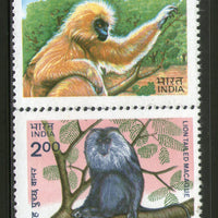 India 1983 Indian Wildlife Animals Golden Langur Monkey Phila-942-43 MNH