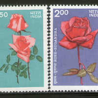 India 1984 Indian Roses Flowers Flora Tree Plant Phila-989a 2v MNH