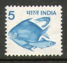 India 1979 6th Def. Series- 5p Fish WMK STAR & GOI 1v Phila-D112/SG 918 MNH - Phil India Stamps