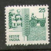 India 1985 6th Def. Series- 25p Tractor WMK To Left Phila-D121/SG925bb MNH - Phil India Stamps