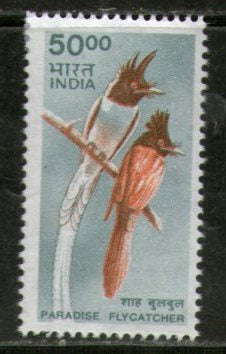 India 2000 50Rs. Paradise Flycatcher Birds 9th Definitive Series Phila-D171 MNH - Phil India Stamps