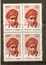 India 2009 10th Def. Builders of Modern India C V Raman BLK/4 Phila-D180/Sg2538 MNH - Phil India Stamps