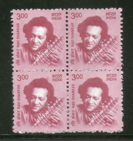 India 2016 11th Def. Series Makers of India 300p Ravi Shankar Phila D191 BLK/4 MNH