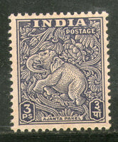 India 1949 3p Elephant Motif Ajanta Caves 1st Definitive Series 1v Phila- D1 MNH - Phil India Stamps