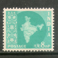 India 1958 8p Map of India Definitive Series Ashokan Phila-D57 1v MNH - Phil India Stamps