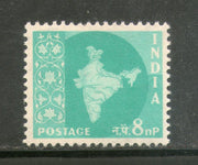 India 1958 8p Map of India Definitive Series Ashokan Phila-D57 1v MNH - Phil India Stamps