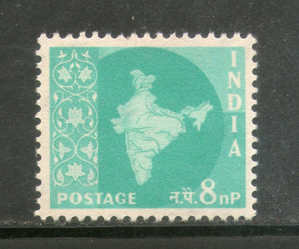 India 1958 8p Map of India Definitive Series Ashokan Phila-D57 1v MNH - Phil India Stamps