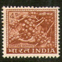 India 1968 4th Def. Series 4p Coffee WMK Up Right Phila-D72/ SG 505a 1v MNH - Phil India Stamps