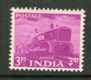 India 1955 2nd Definitive Series Five Year Plan - 3p Tractor Phila-D20 1v MNH - Phil India Stamps