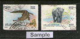 India 1986 Corbett National Park Wild Life 2v Phila-1058a Used Set