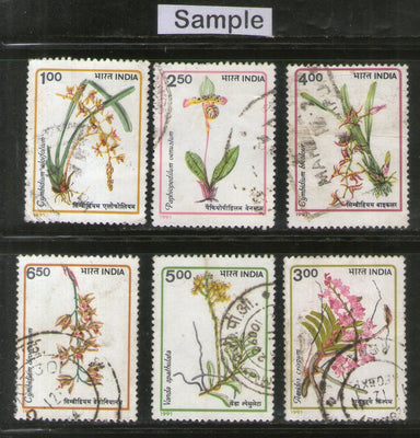 India 1991 Orchids of India 6v Phila-1307a Used Set