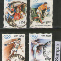 India 1992 XXV Olympics Barcelona 4v Phila-1342a Used Set