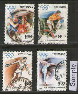 India 1992 XXV Olympics Barcelona 4v Phila-1342a Used Set
