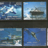 India 2008 Indian Coast Guard Ship 4v Phila-2379a Used Set