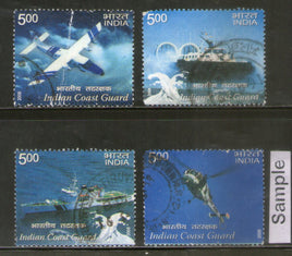 India 2008 Indian Coast Guard Ship 4v Phila-2379a Used Set