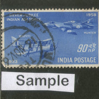 India 1958 90np Indian Air Force Silver Jubilee Aeroplane Phila-333 1v Used Stamp