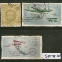India 1961 First Official Airmail Flight Allahabad to Naini Phila-352a Used Set