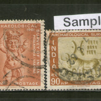 India 1961 Archaeological Survey of India Phila-362-3 2v Used Stamp set