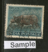 India 1962 Wildlife Week Rhinoceros Phila-376 1v Used Stamp