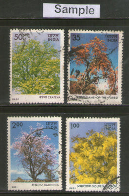 India 1981 Indian Flowering Trees 4v Phila-864a Used Set