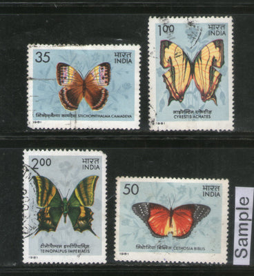 India 1981 Butterflies Insect Phila-869a Used Set