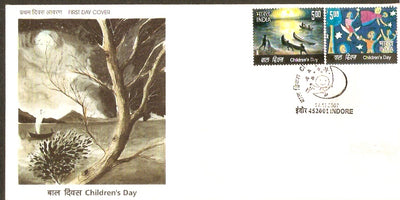 India 2007 Children's Day Paintings Phila-2312-13 FDC