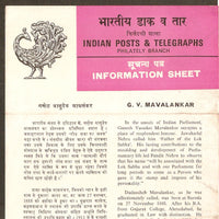 India 1981 G. V. Mavalankar Phila-847 Cancelled Folder