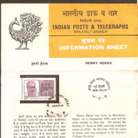 India 1981 Henry Heras Indologist  Phila-877 Cancelled Folder