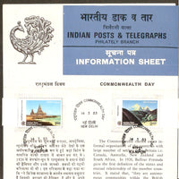 India 1983 Commonwealth Day Mountain Temple Phila-925-26 Cancelled Folder