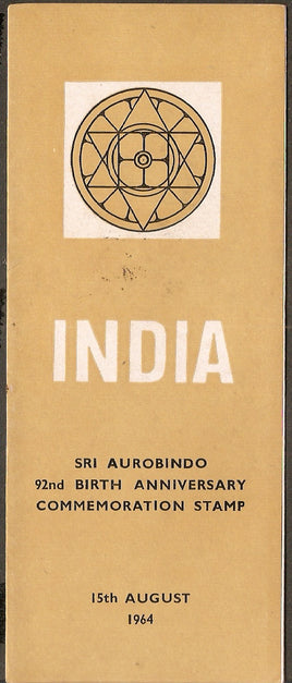 India 1964 Sri Aurobindo Philosopher & Teacher Phila-405 Blank Folder