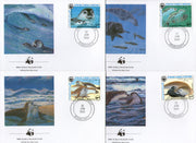 Mauritania 1986 WWF Monk seal Fish Marine Life Animals Sc 597-600 Set of 4 FDCs # 37 - Phil India Stamps