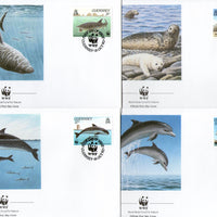 Guernsey 1990 WWF Gray Seal Marine Life Sc 441-44 Animal Fauna FDCs # 104 - Phil India Stamps