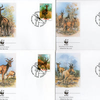 Mozambique 1991 WWF Lichtenstein's Hartebeest Antelope Deer Wildlife Animal Mammals FDCs # 108 - Phil India Stamps